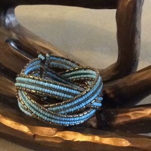 BEAUTIFUL BEADING ON THIS CUFF BRACELET